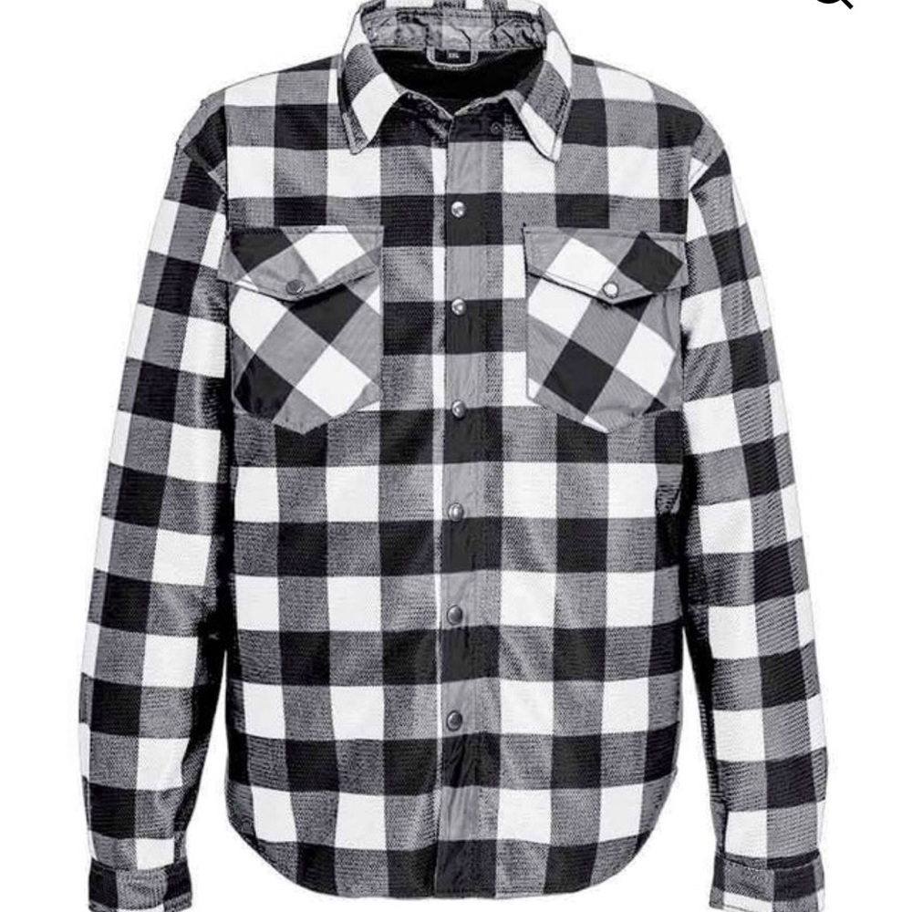Men's armored motorcycle flannel jacket